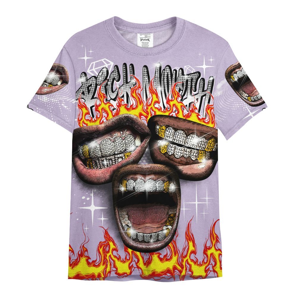 Shirt To Match Low Pure Violet 11s - Rich Mouth Fire Rap Retro 90s All Over Print