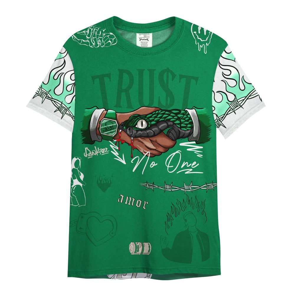 Shirt To Match Lucky Green 2s - Snake Trust No One All Over Print