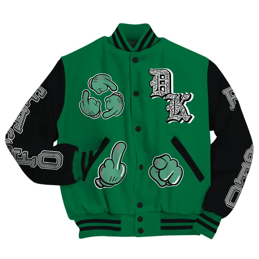 Varsity Jacket To Match Pine Green 3s - F Around Find Out Graphic All Over Print