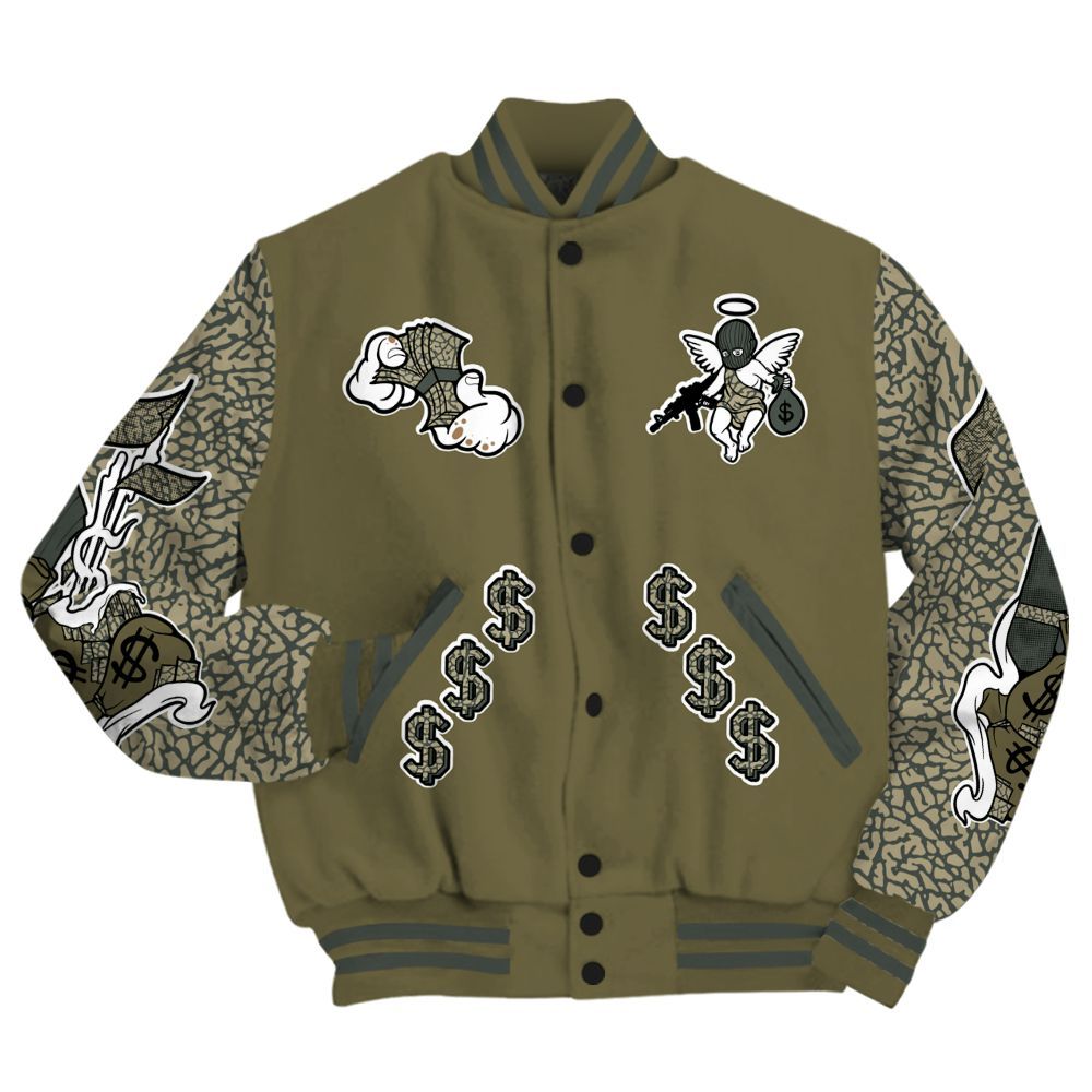 Varsity Jacket To Match Retro Family Affair 3s - Ones Move In Silence Graphic All Over Print