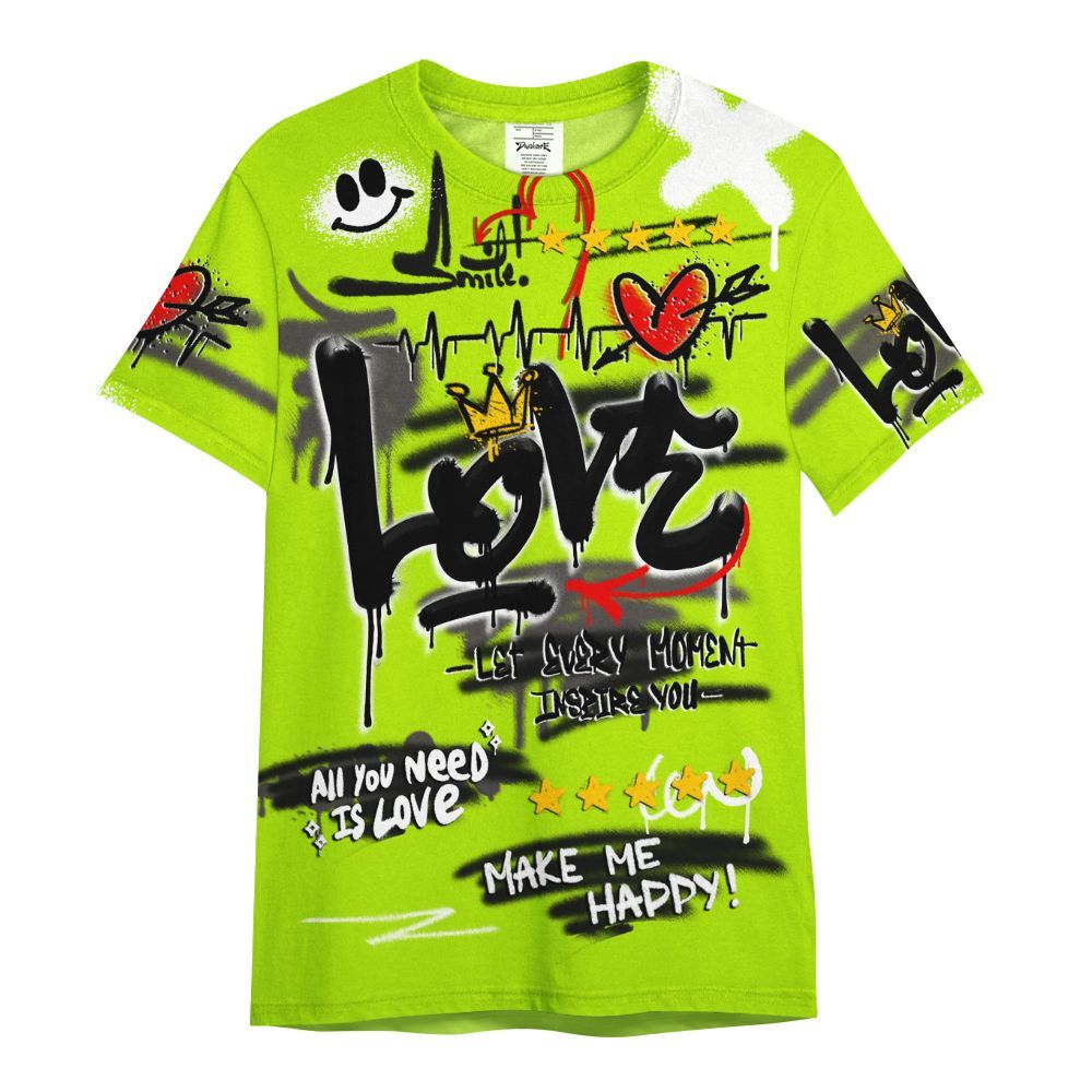 Shirt To Match Foamposite Voltage Black Air Pro 2026 - Happy Love Beats Graffiti Streetwear All Over Print