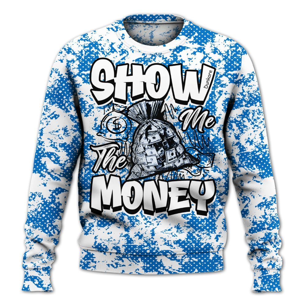 Sweatshirt To Match Blueberry 12s - Show Me The Money Retro All Over Print