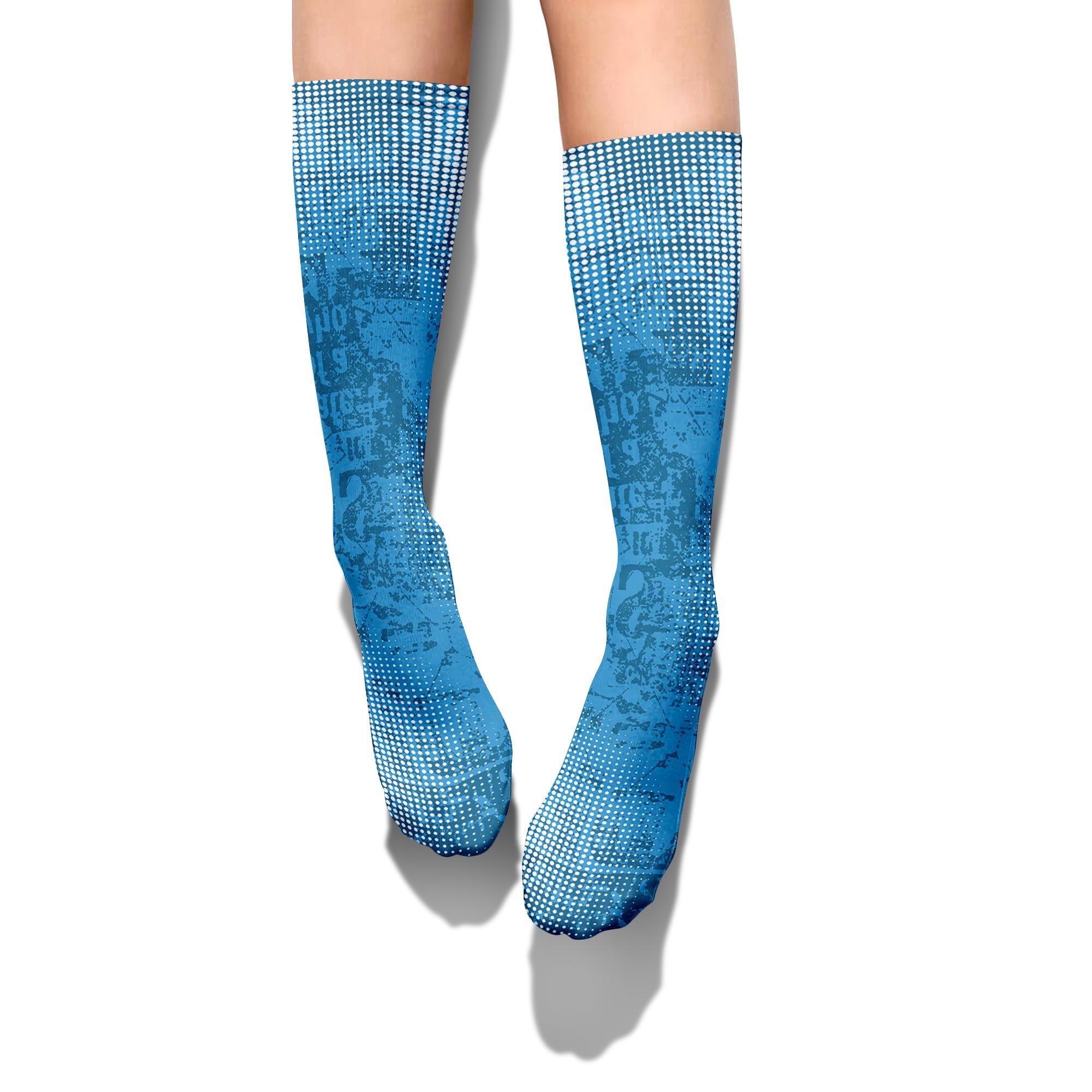 Sock To Match Powder Blue 9s - Glitch Text Graphic Unisex