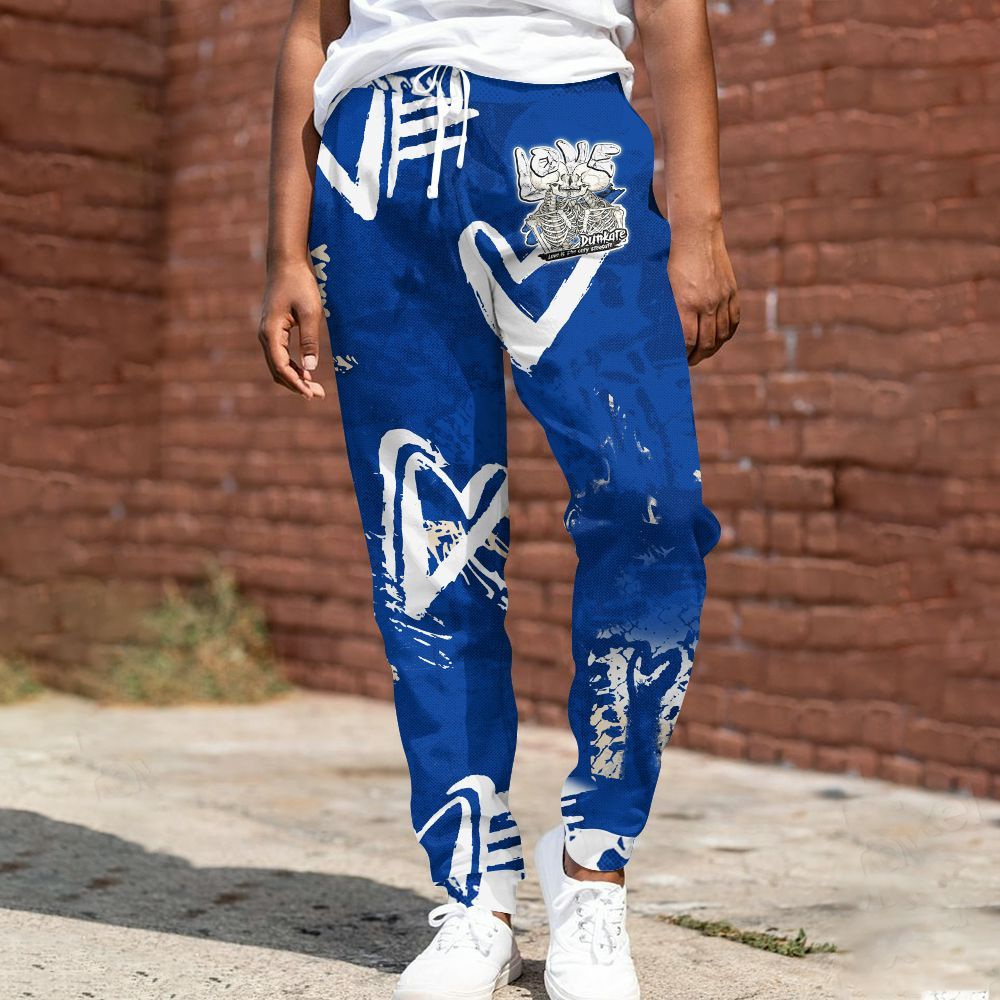 Sweatpant To Match Low Game Royal 1s - Skull Love All Over Print