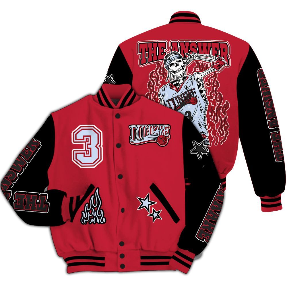 Varsity Jacket To Match Toro Bravo 6s - Allen Answer Skeleton All Over Print