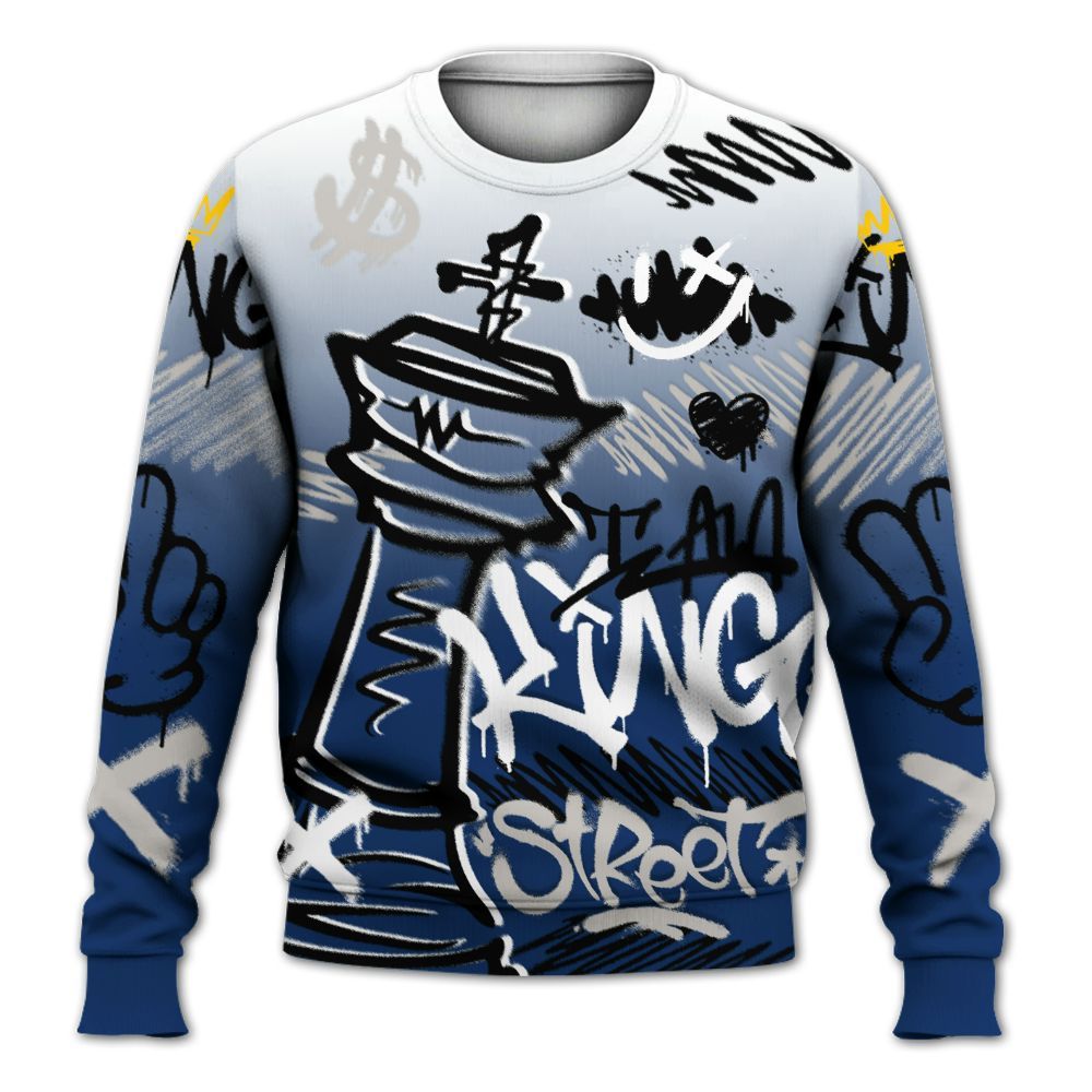 Sweatshirt To Match High OG Deep Royal Blue 1s - Street King Chess Streetwear All Over Print