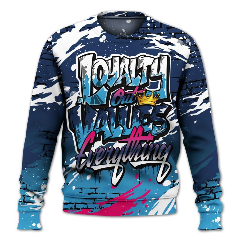 Sweatshirt To Match Air Max 180 University Blue - Values Of Loyalty Drip All Over Print