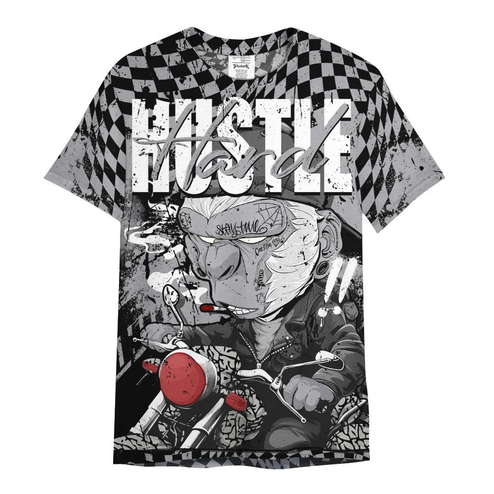 Shirt To Match Cement Grey 3s - Hustle Hard Monkey All Over Print