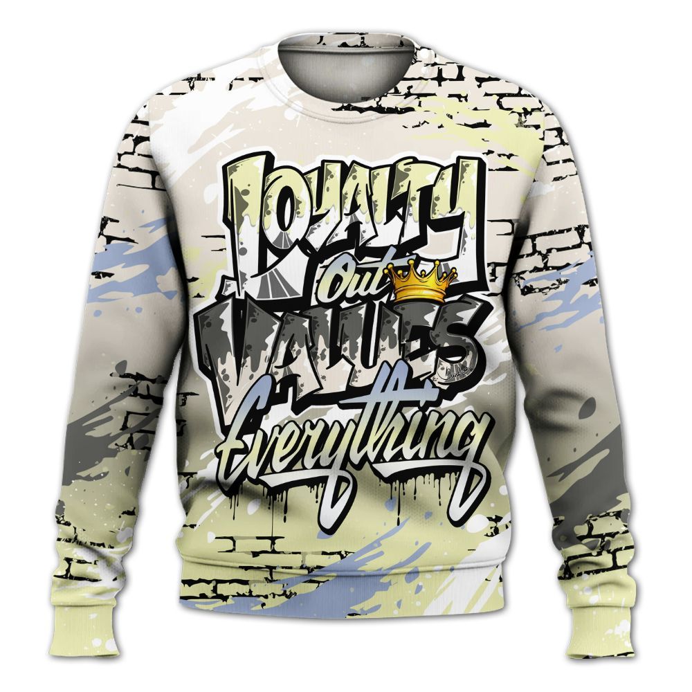 Sweatshirt To Match Luminous Green 5s - Halftone Stand Business Dripping All Over Print