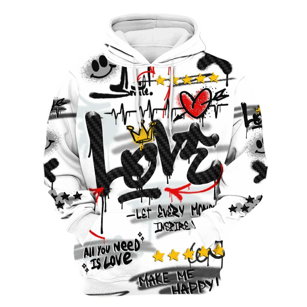 Hoodie To Match Kobe 9 Elite Protro Halo - Happy Love Beats Graffiti Streetwear All Over Print