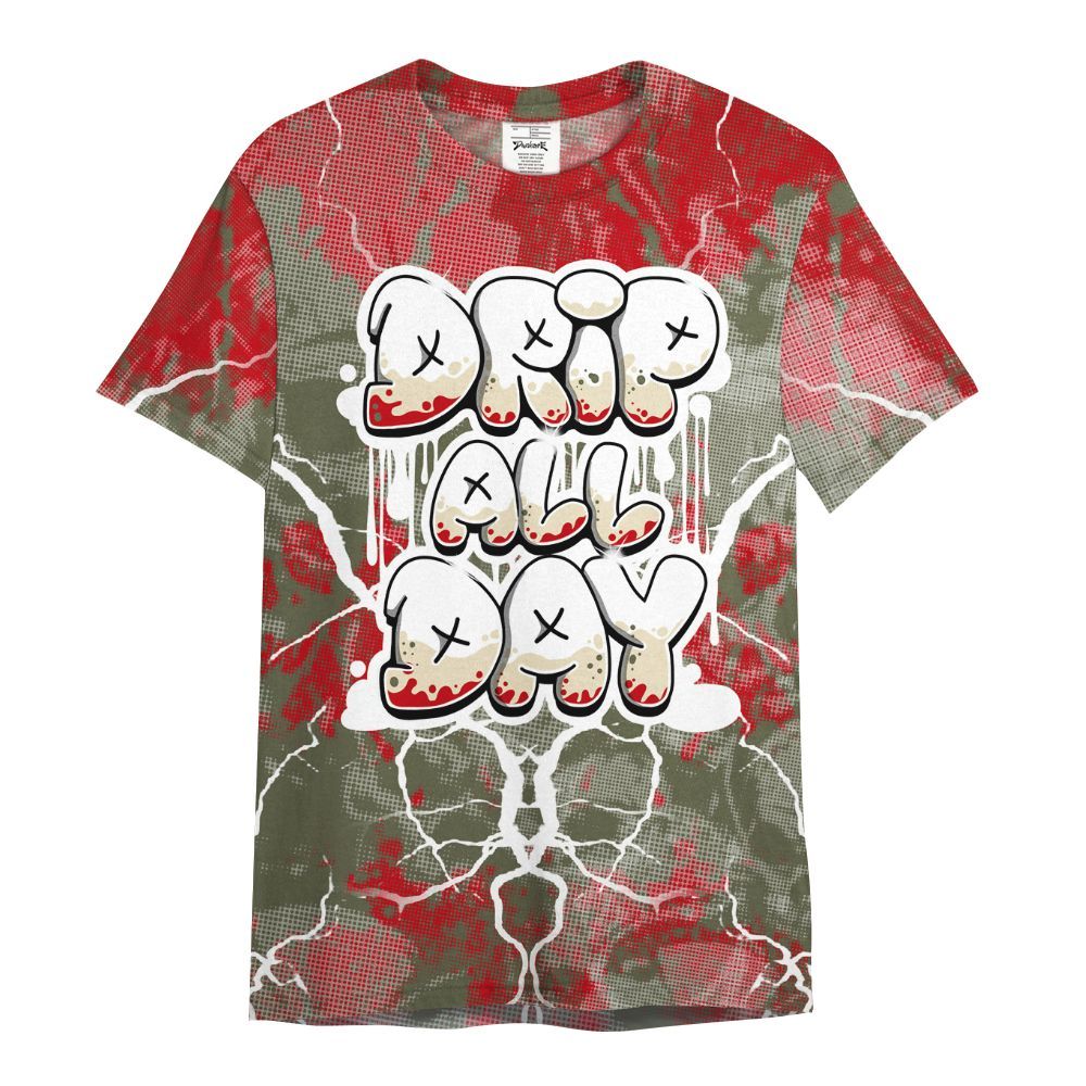 Shirt To Match Low OG Medium Olive 1s - DRIPPIN Days Graphic Halloween All Over Print