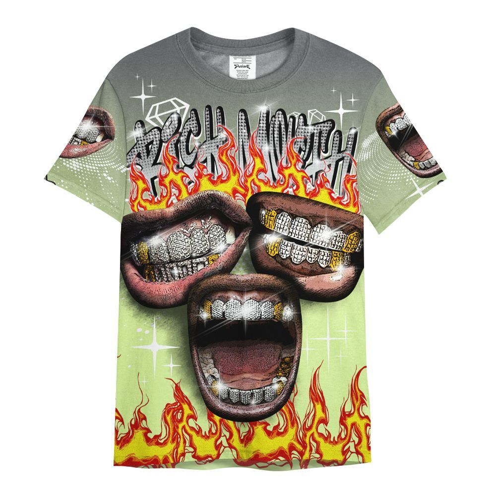 Shirt To Match Smoke Grey Volt TR 1s - Rich Mouth Fire Rap Retro 90s All Over Print