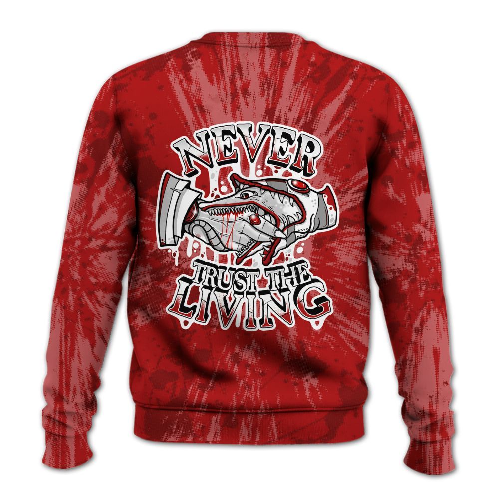 Sweatshirt To Match Red Taxi 12s - Never Trusting Living Graphic Halloween All Over Print
