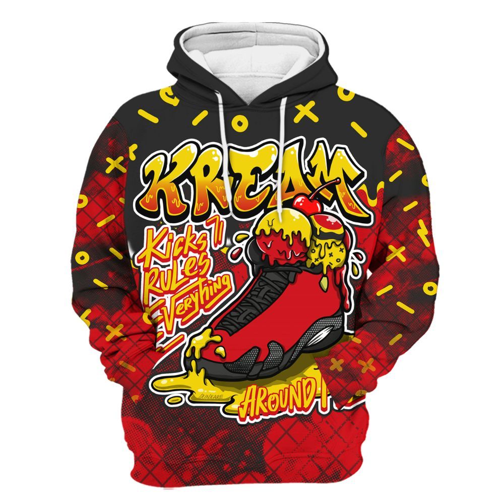 Hoodie To Match Ferrari 14s - Kream Kicks Rule Drip All Over Print