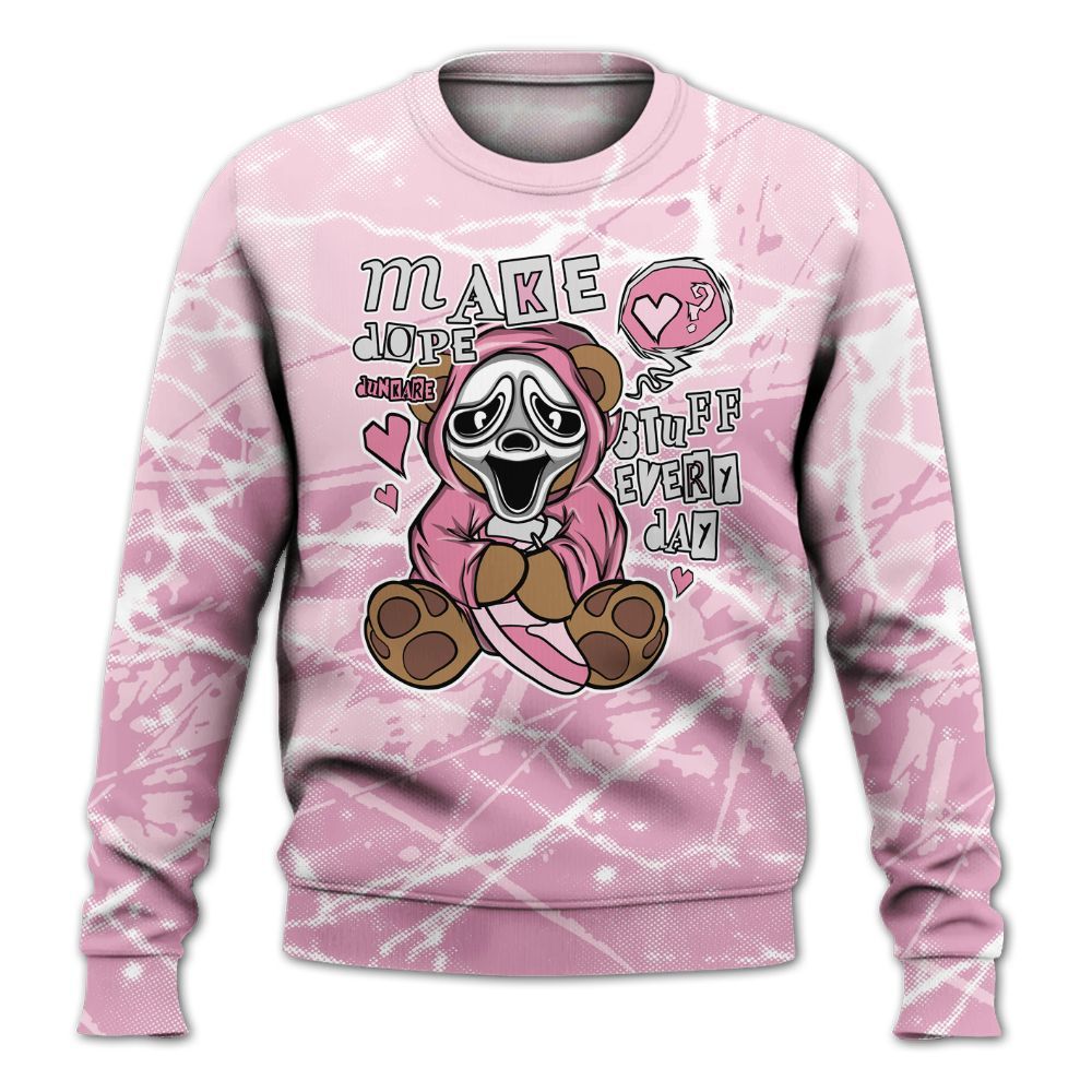 Sweatshirt To Match Orchid 4s - Make Dopes Bear Profound All Over Print