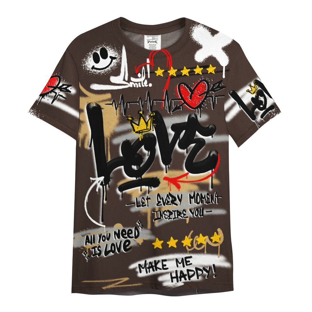 Shirt To Match 2025 Retro Earth 5s - Happy Love Beats Graffiti Streetwear All Over Print