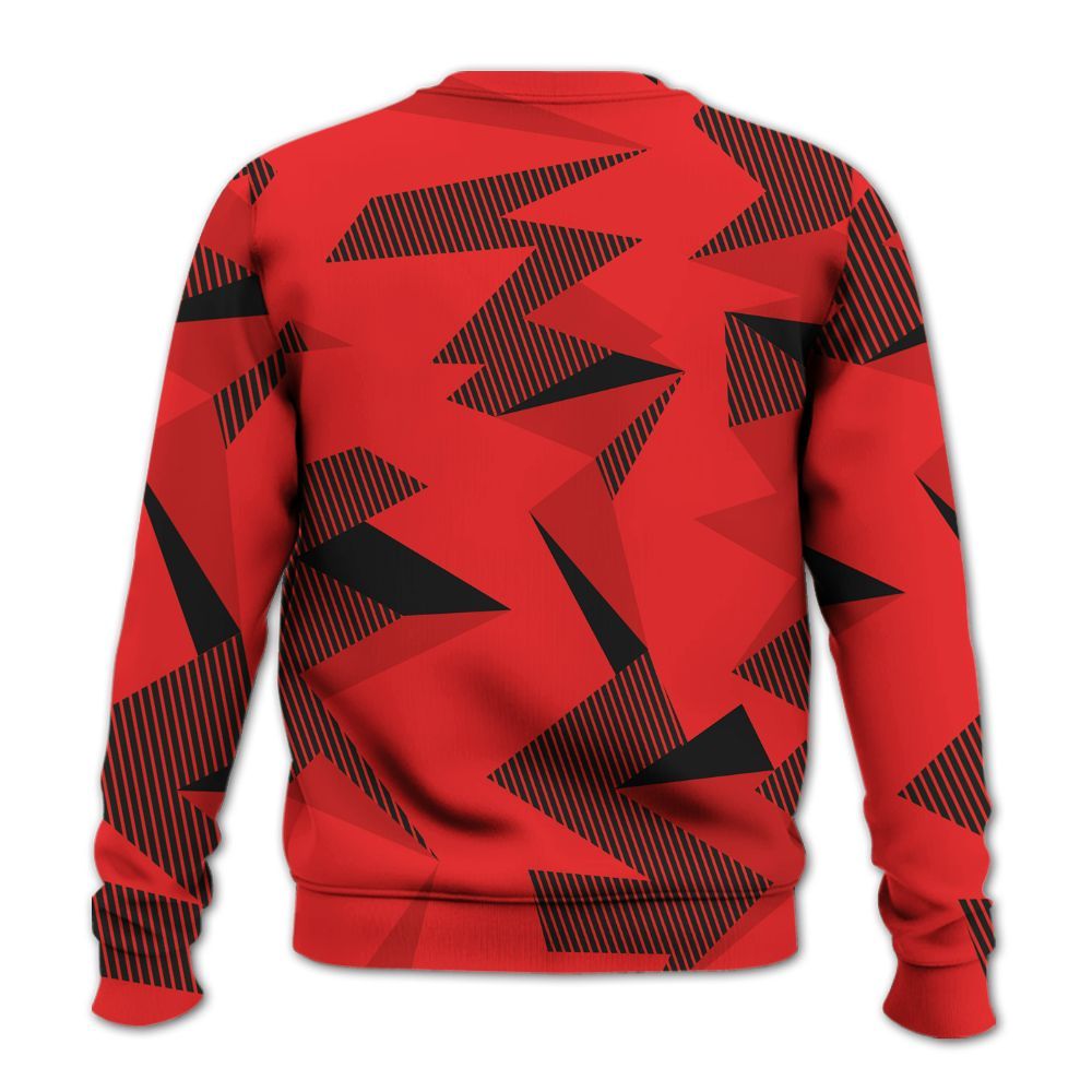 Sweatshirt To Match Red Thunder 4s - Geometric Camouflage Pattern All Over Print