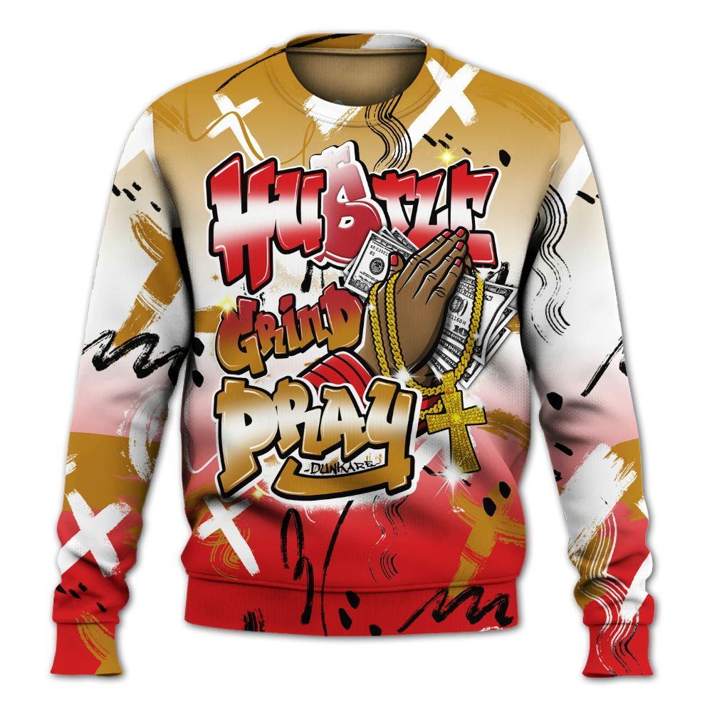 Sweatshirt To Match Scoot Zeros Retro Portland - Money Hustle Grind Pray All Over Print