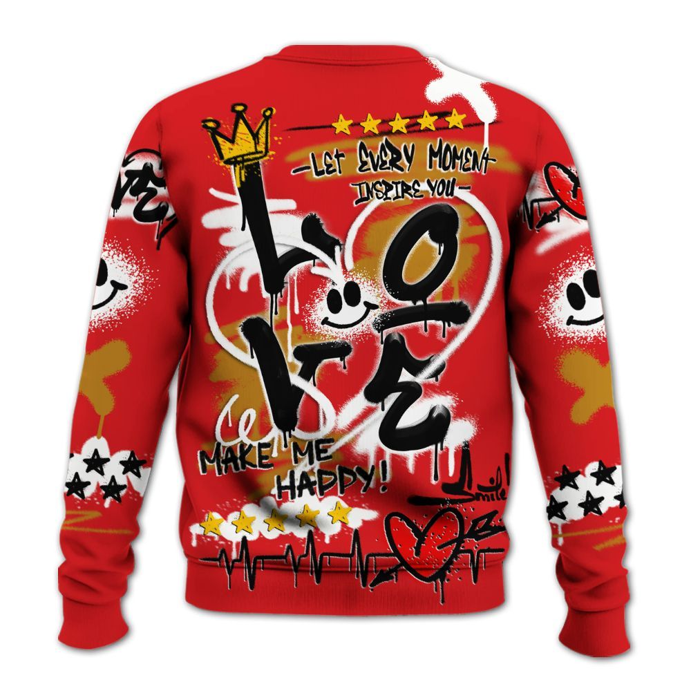 Sweatshirt To Match Scoot Zeros Retro Portland - Happy Love Beats Graffiti Streetwear All Over Print