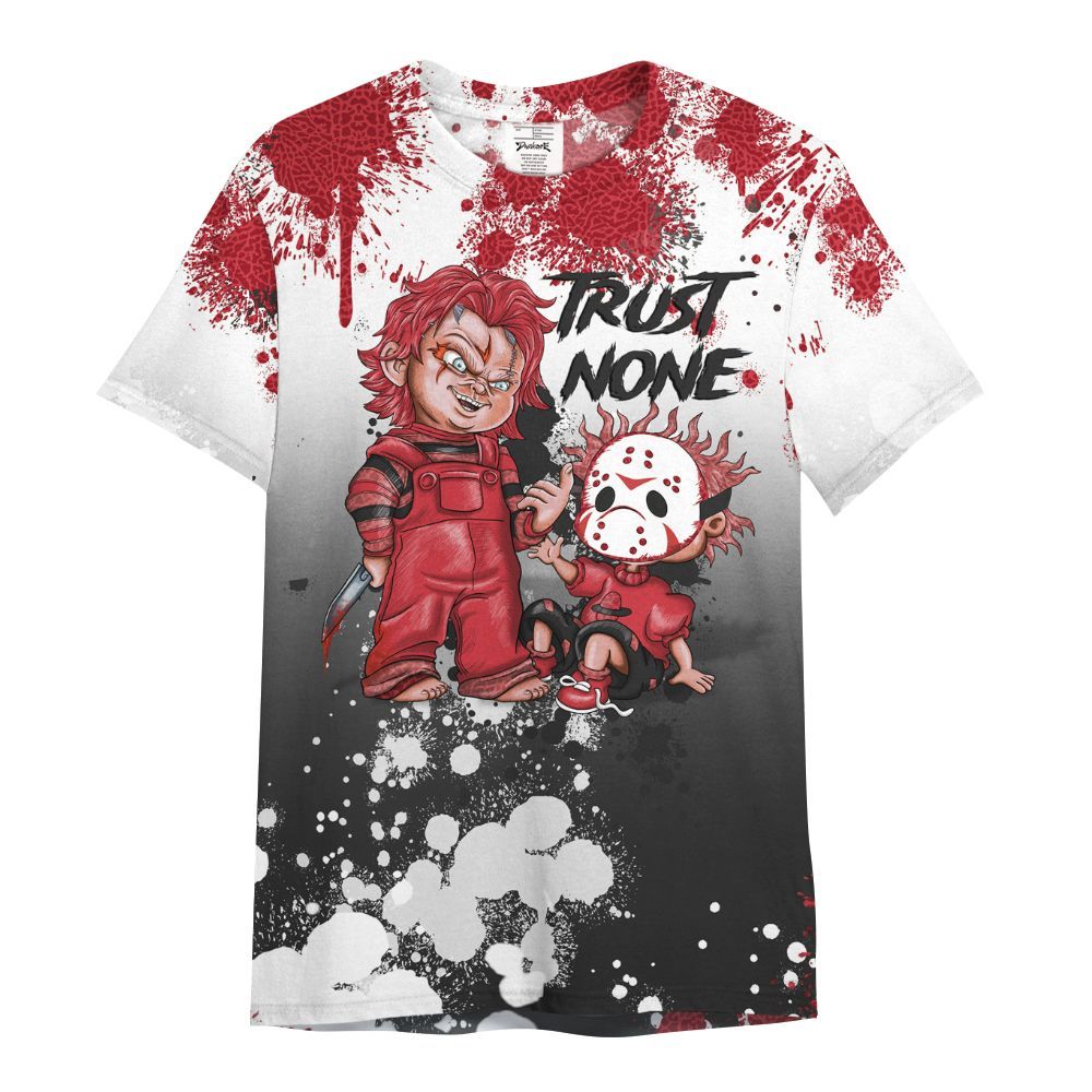 Shirt To Match High OG Varsity Red 1s - Trust No One Scary All Over Print