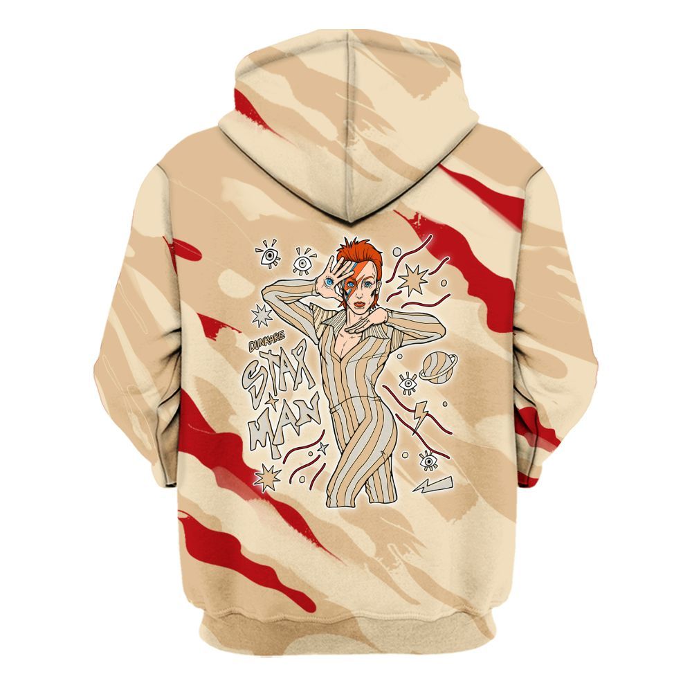 Hoodie To Match Dunk Low Strawberry Waffle - Starmans Graphics Colored All Over Print