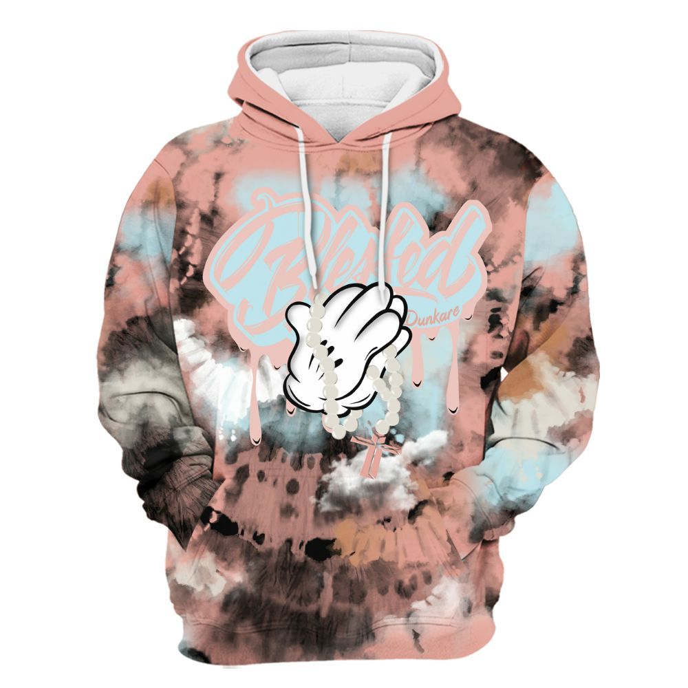 Hoodie To Match Dunk Low Glacier Arctic - God Blessed Tie Dye All Over Print