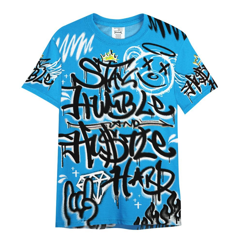 Shirt To Match Black University Blue 2022 13s - Humble Drip Streetwear Graffity All Over Print