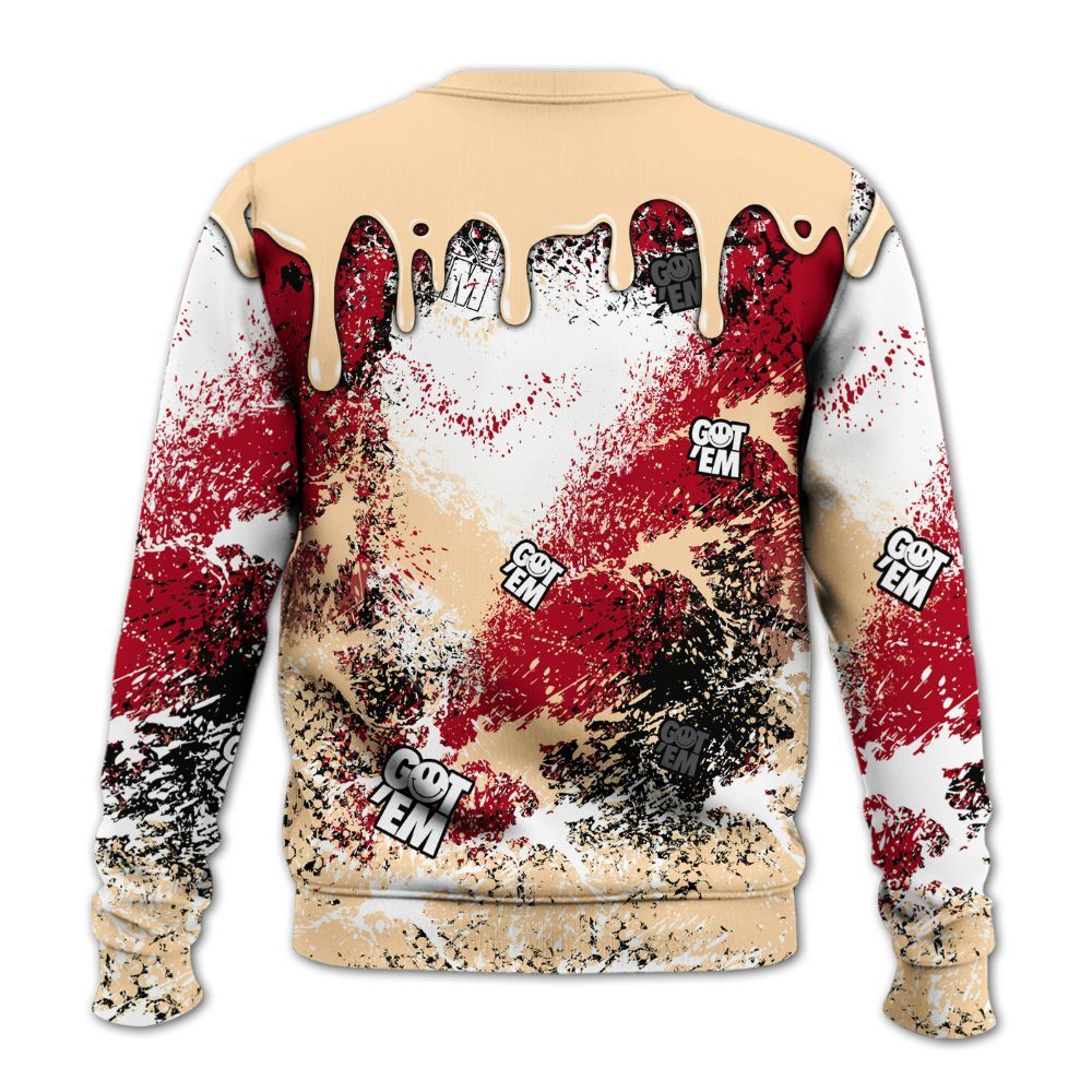 Sweatshirt To Match Retro Pizza GS 4s - Dripping 23 Drip All Over Print