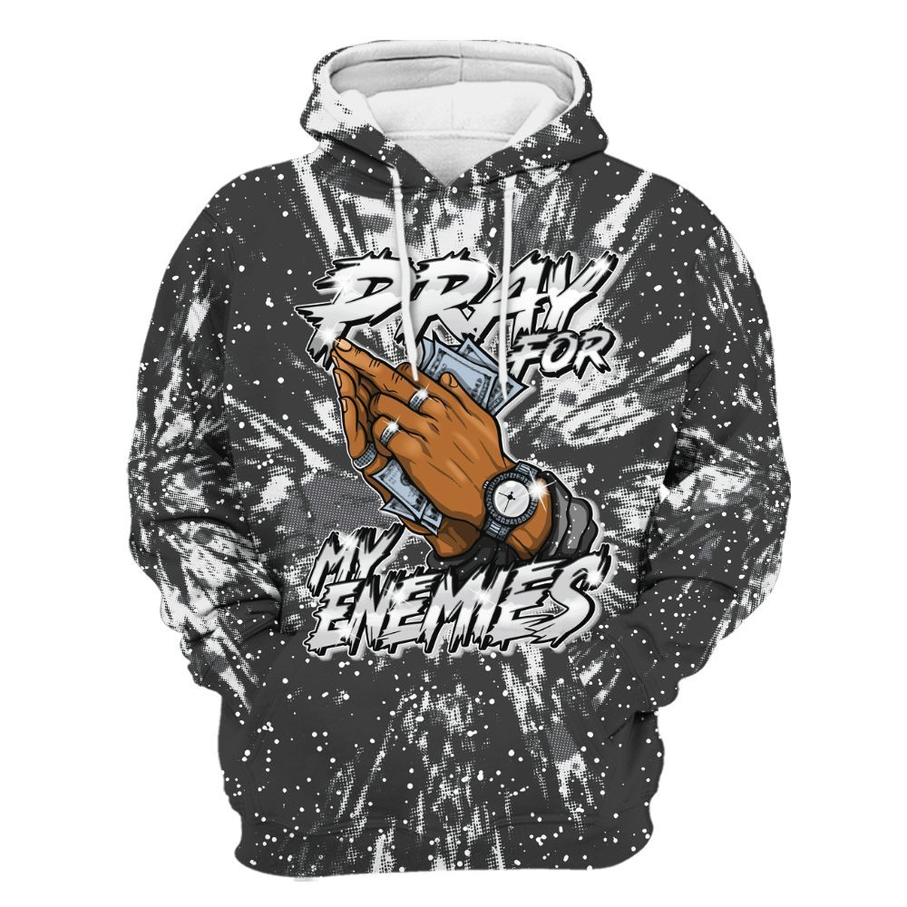 Hoodie To Match Reverse Black White 6s - Prayed For Enemies Graphic Luxury All Over Print