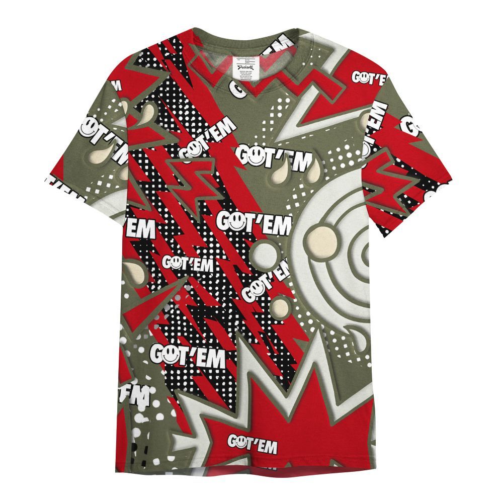 Shirt To Match Low OG Medium Olive 1s - Retro Vintage 90s All Over Print