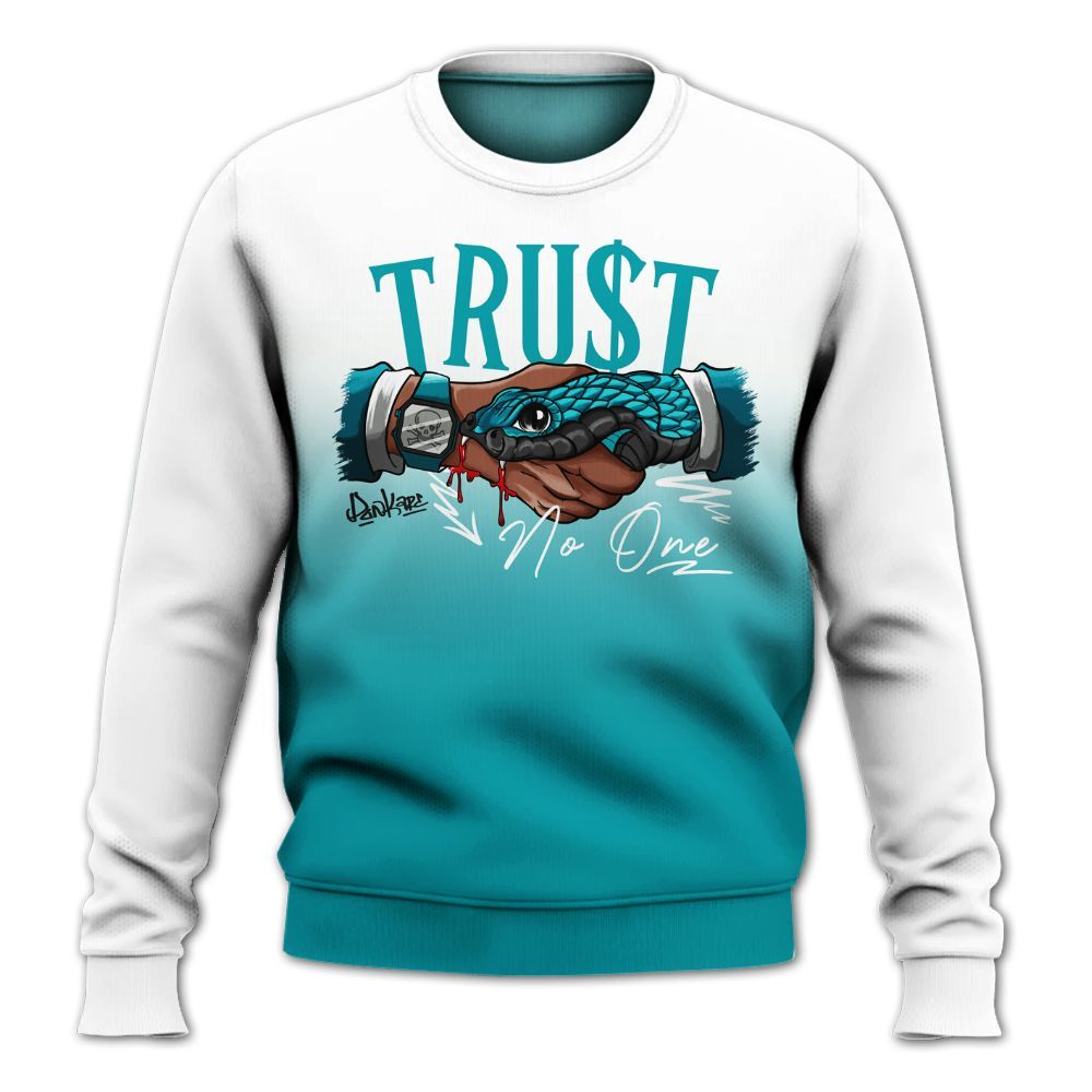 Sweatshirt To Match Air Griffey Max Aquamarine 1s - Snake Trust No One Drip All Over Print