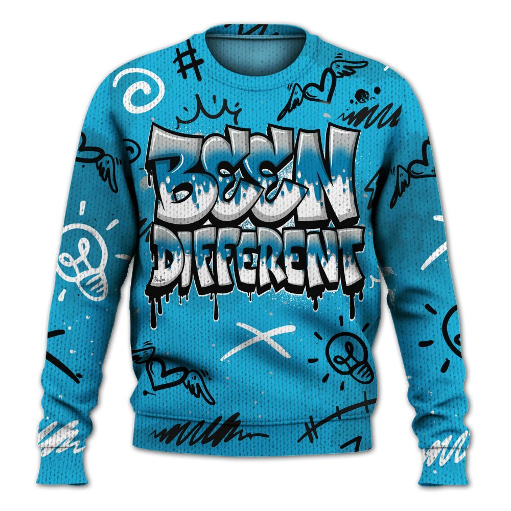 Sweater To Match Black University Blue 2026 14s - Drip Been Di2ferent Graphic