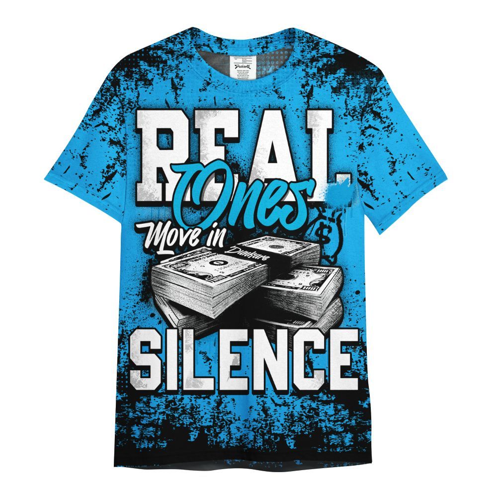 Shirt To Match Black University Blue 2022 13s - Move In Silence Money Street Retro All Over Print