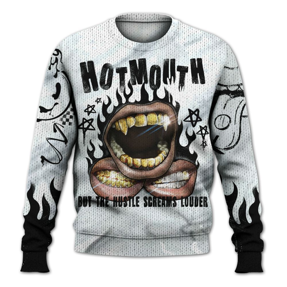 Knitted Sweater To Match Air Foamposite Jin Kazama - Mouth Burning Street Style