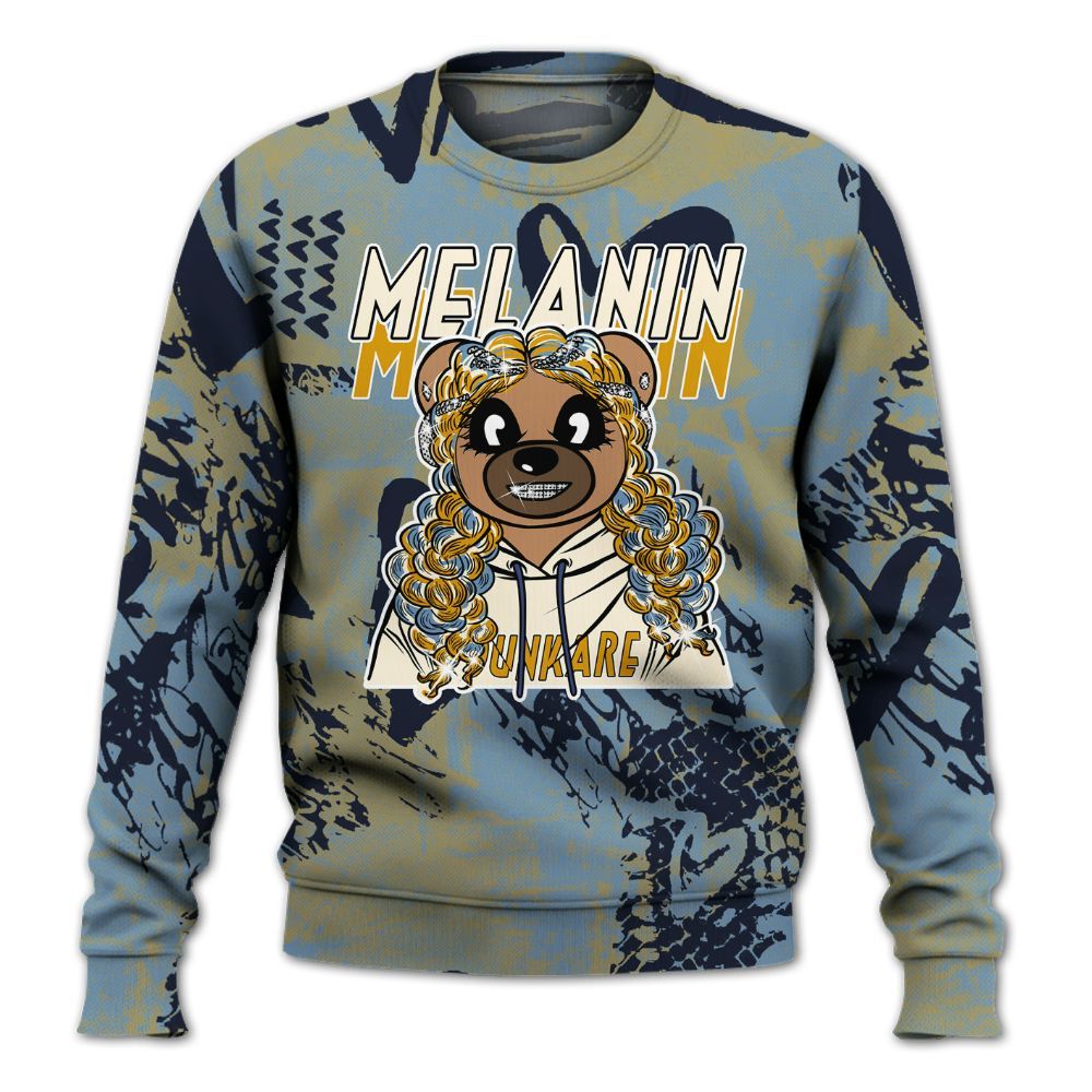 Sweatshirt To Match High OG First In Flight 1s - Pigments Bear Heart Grunge All Over Print