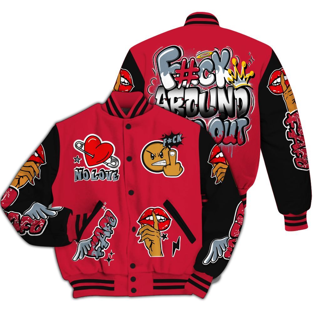 Varsity Jacket To Match Retro Infrared Salesman 6s - FK Around Find Out All Over Print