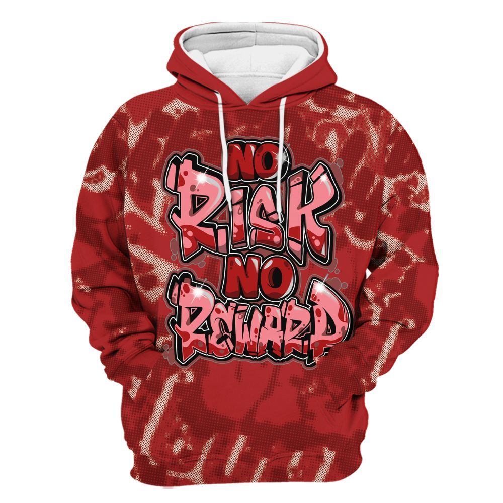 Hoodie To Match Red Taxi 12s - No Risks No Reward Street All Over Print