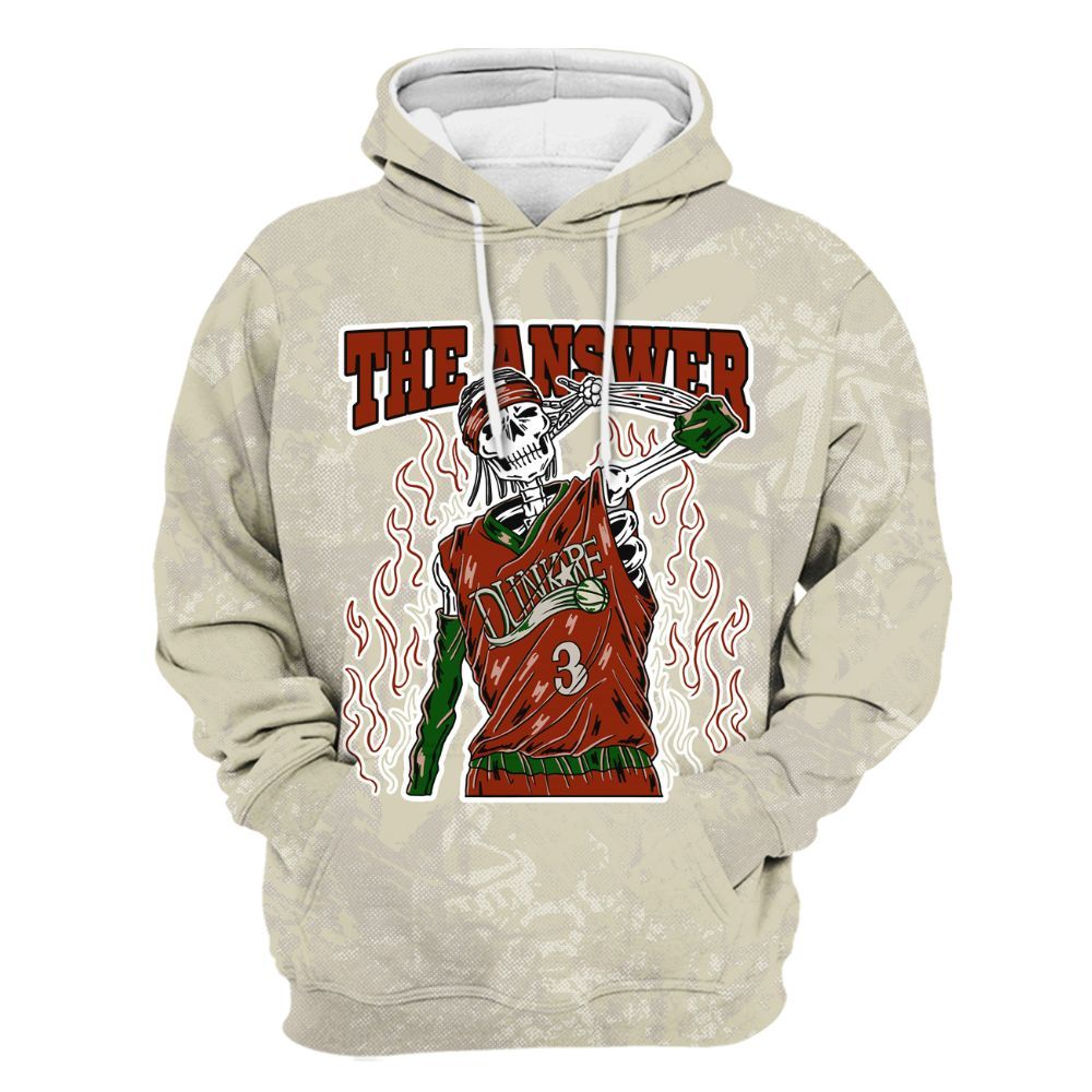 Hoodie To Match El Grito 5s - Allen Answer Skeleton Heart All Over Print