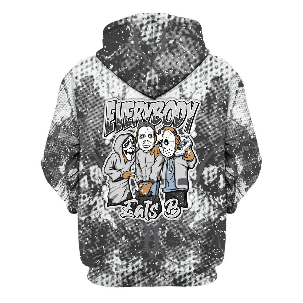Hoodie To Match Reverse Black White 6s - Everybody Eatin B Graphic Halloween All Over Print