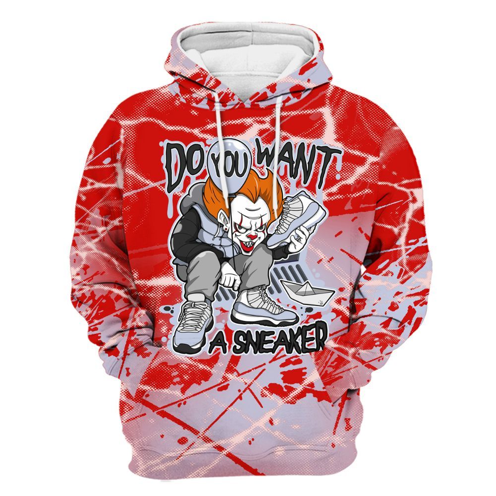 Hoodie To Match Fire Red 6s - Clown Scary Sneakers Halloween Graphic All Over Print