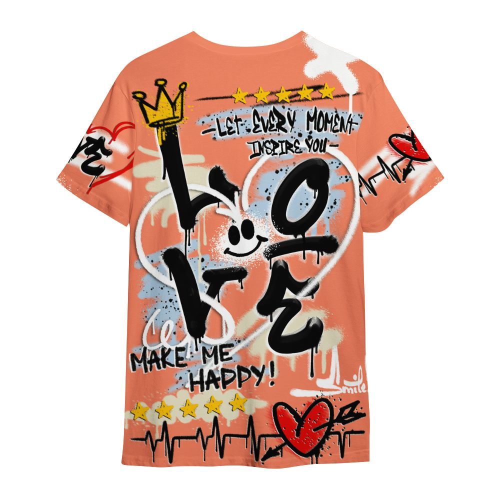 Shirt To Match DJ Khaled Crimson Bliss 5s - Happy Love Beats Graffiti Streetwear All Over Print