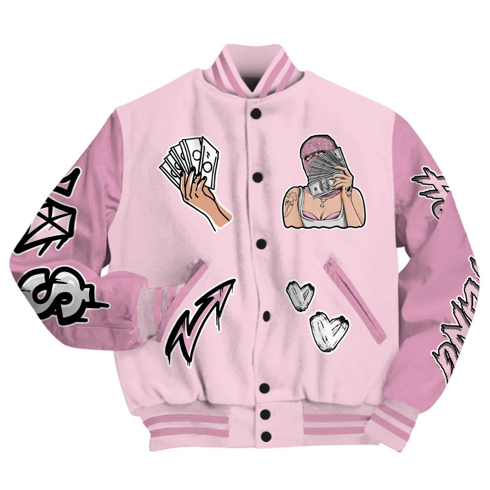 Varsity Jacket To Match Orchid 4s - Hustling Unique All Over Print