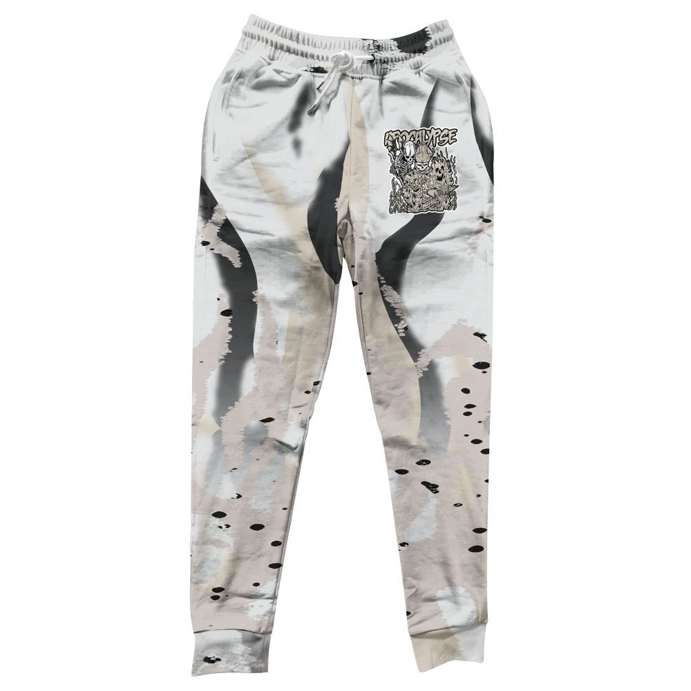 Sweatpant To Match Retro Reverse Metallic 5s - Apocalypse Skeleton Burn All Over Print
