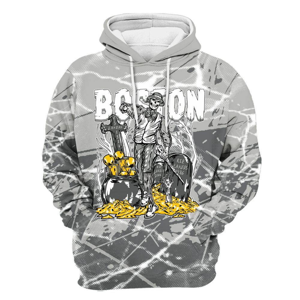 Hoodie To Match Paris Cement Grey 4s - Goldrush Skeleton Profound All Over Print