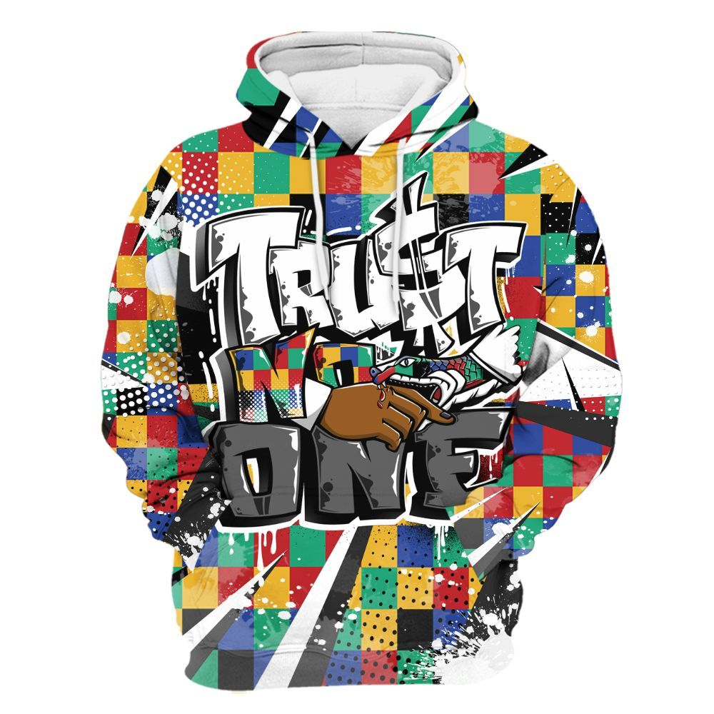 Hoodie To Match Air Rainbow Weave - Poly Trust No One Dripping All Over Print
