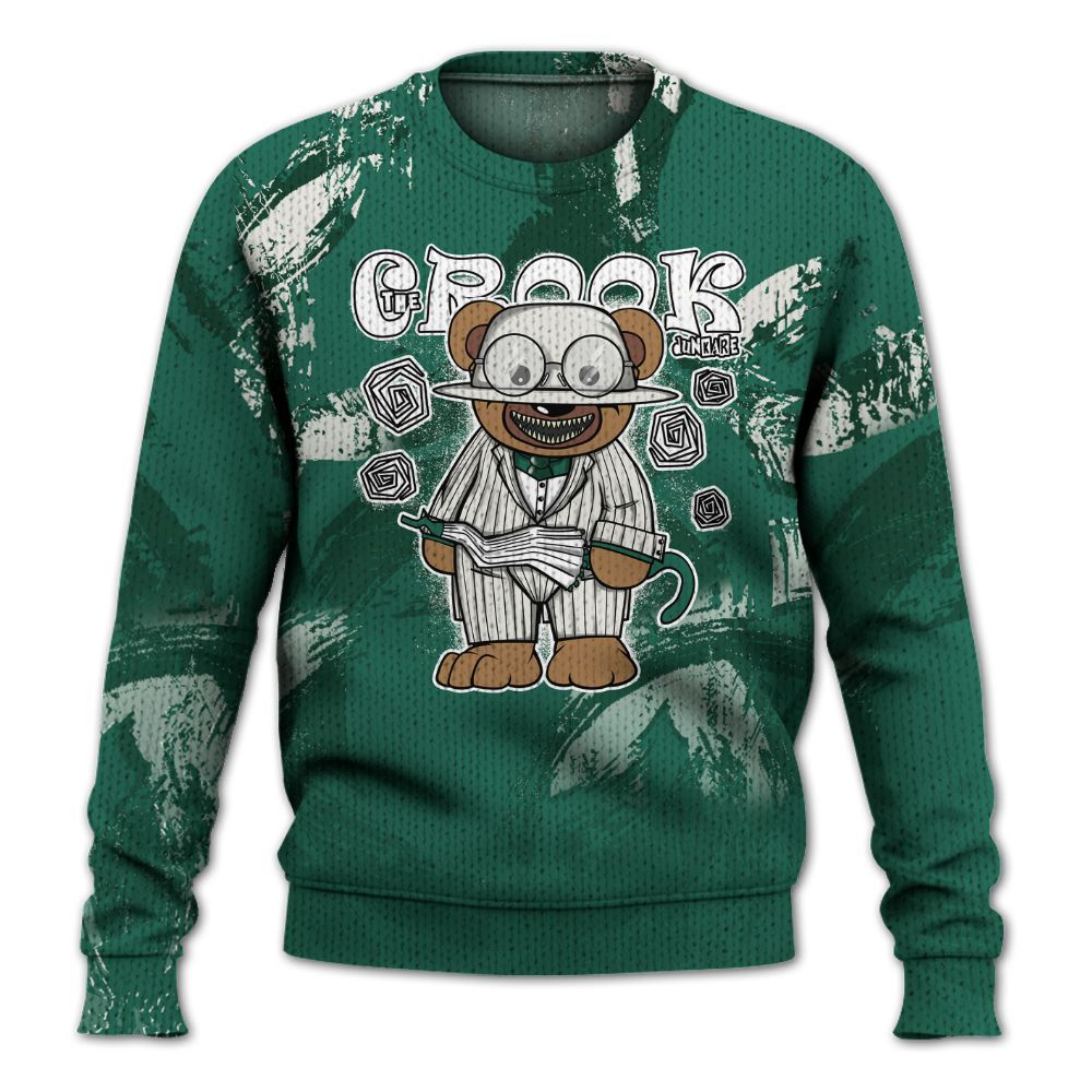 Knitted Sweater To Match Oxidized Green 4s - Swindler Bear Circle Slpash