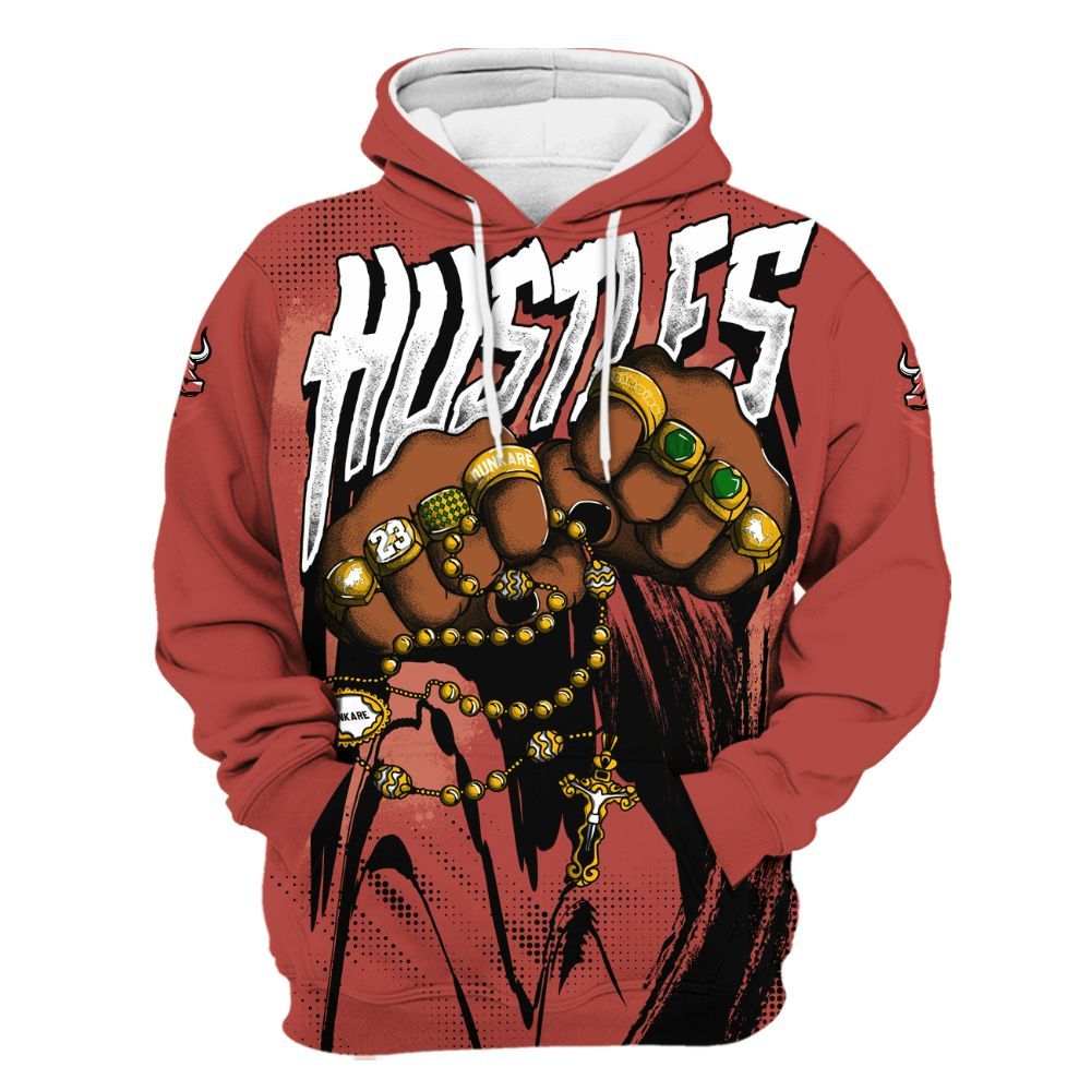 Hoodie To Match Dune Red 13s - Hustle Make Money All Over Print