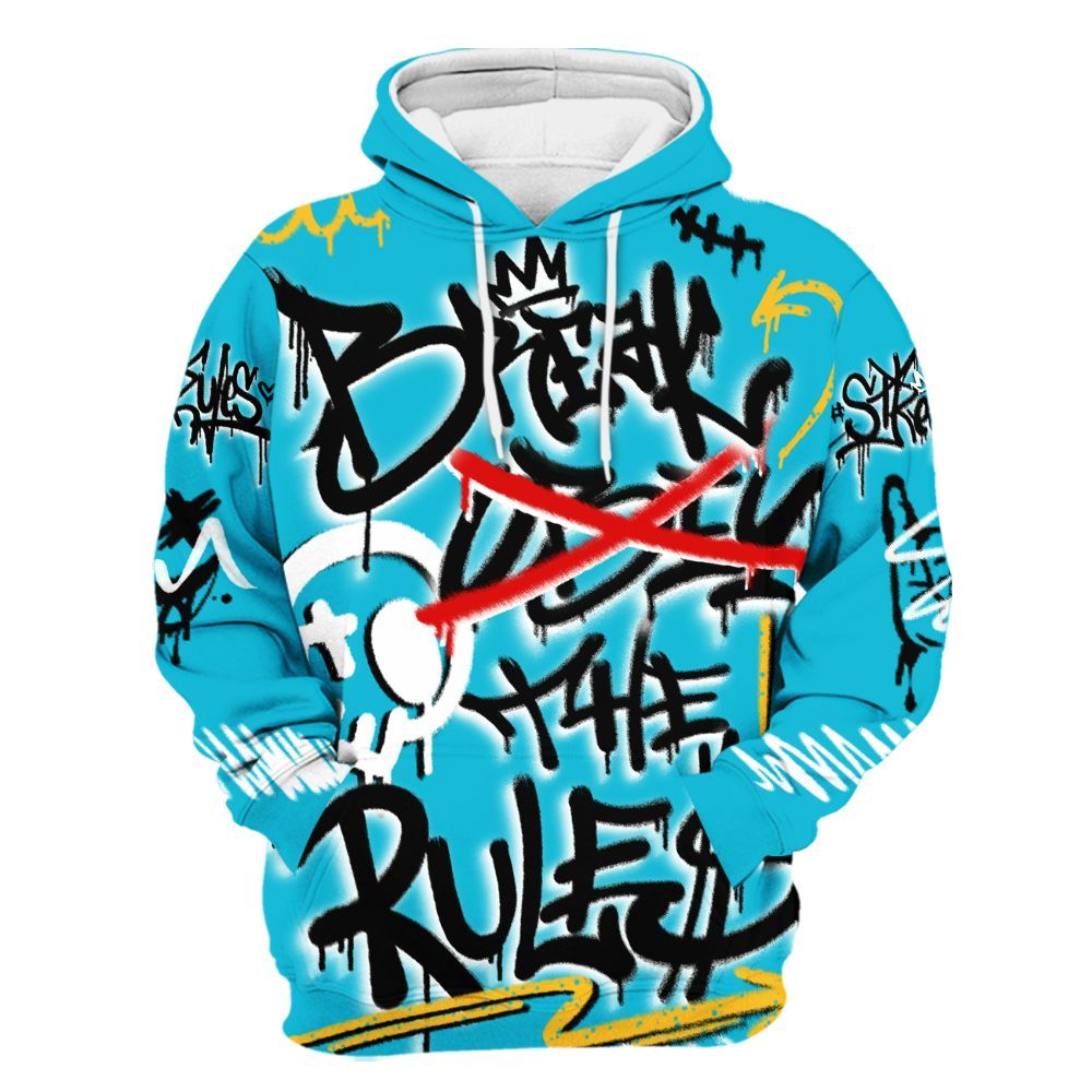 Hoodie To Match Retro Aqua 5s - Break Rules Streetwear All Over Print