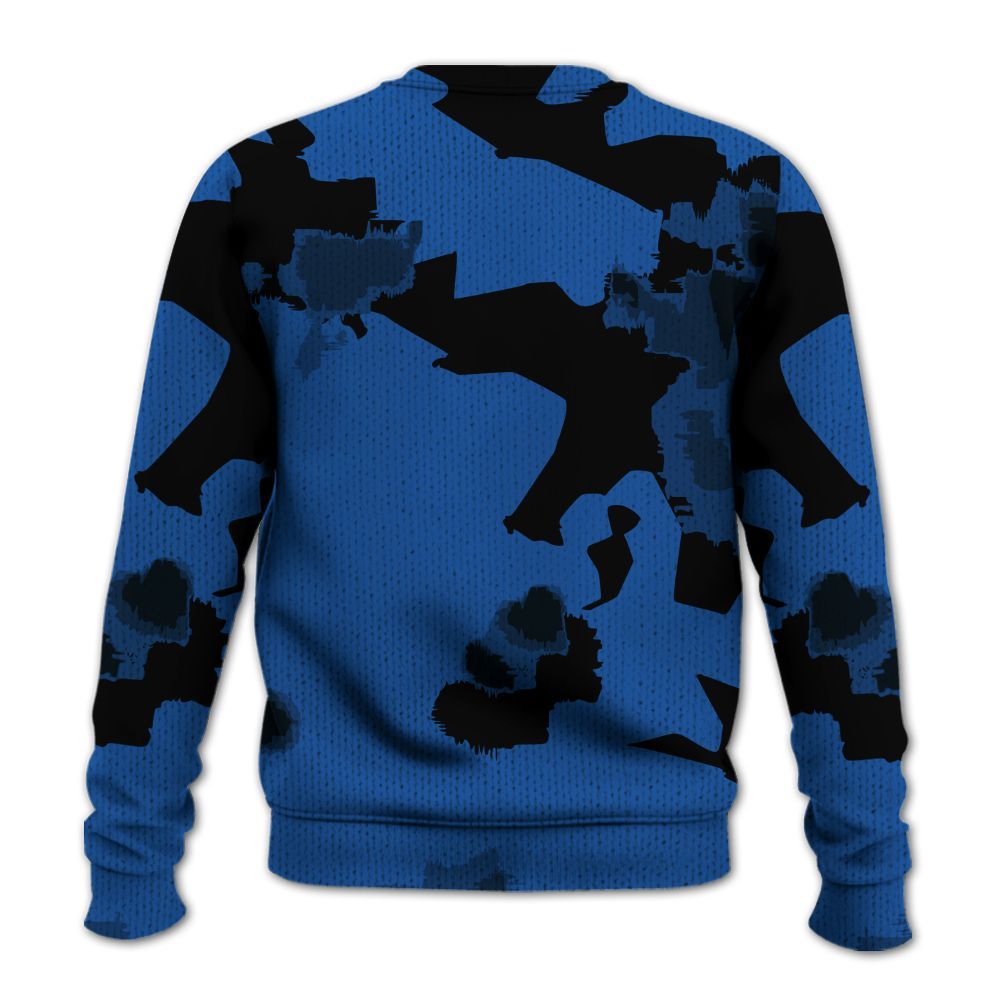 Knitted Sweater To Match Low Space Royal 11s - Money Burn Retro