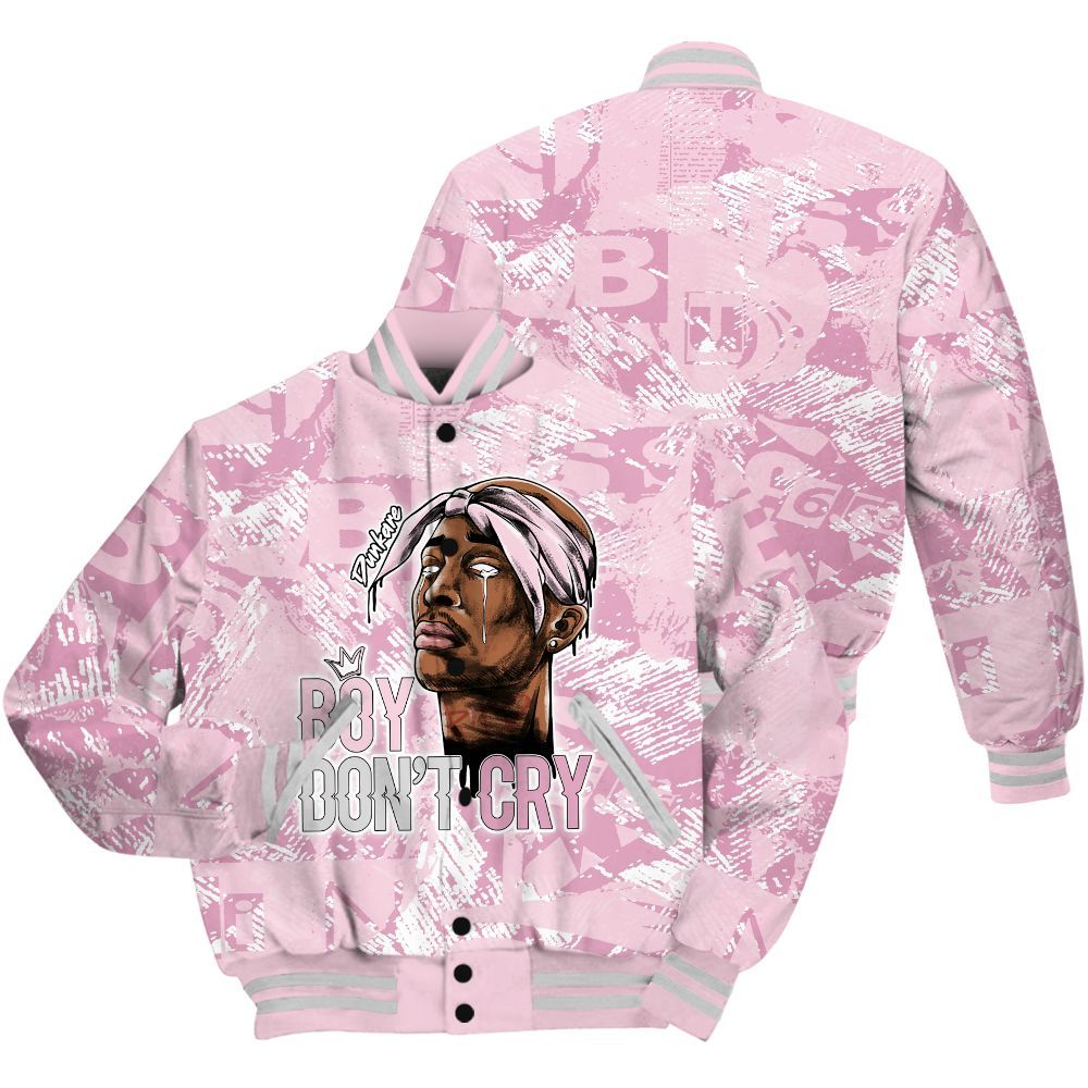 Varsity Jacket To Match Orchid 4s Shirt, Boiz Ain't Cry Unique Abstract All Over Print